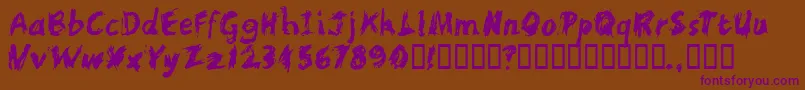 ScratchyLarge Font – Purple Fonts on Brown Background