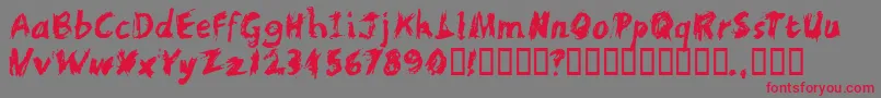 ScratchyLarge-Schriftart – Rote Schriften auf grauem Hintergrund
