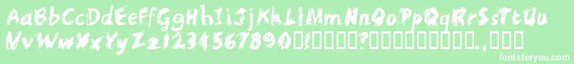 ScratchyLarge Font – White Fonts on Green Background