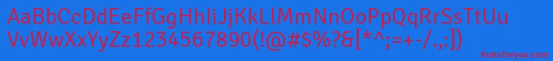 SignikaLight-fontti – punaiset fontit sinisellä taustalla
