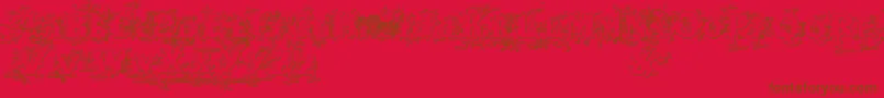 Darkwoodbeveled Font – Brown Fonts on Red Background