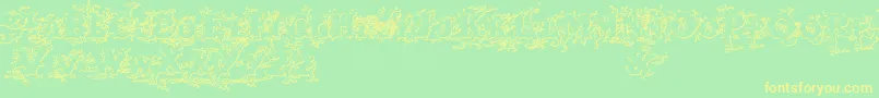 Darkwoodbeveled Font – Yellow Fonts on Green Background