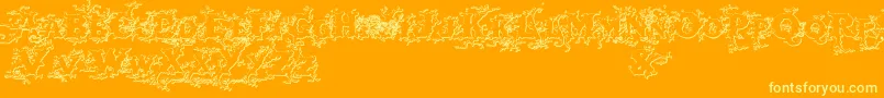 Darkwoodbeveled Font – Yellow Fonts on Orange Background