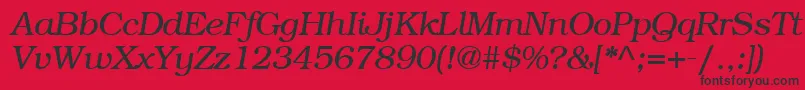 BookplateItalic Font – Black Fonts on Red Background