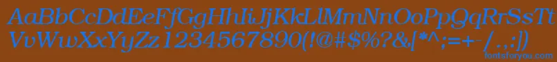 BookplateItalic Font – Blue Fonts on Brown Background