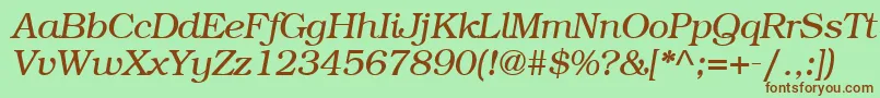 fuente BookplateItalic – Fuentes Marrones Sobre Fondo Verde