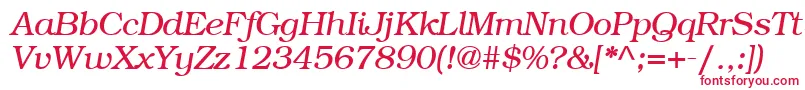 Czcionka BookplateItalic – czerwone czcionki