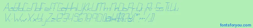 Kuppelultracondenseitalickuppel Font – Blue Fonts on Green Background