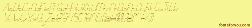 Kuppelultracondenseitalickuppel Font – Brown Fonts on Yellow Background