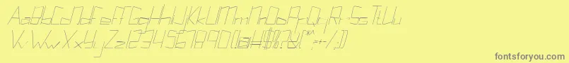 Kuppelultracondenseitalickuppel Font – Gray Fonts on Yellow Background