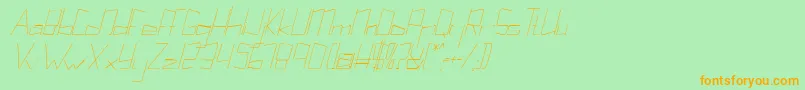 Kuppelultracondenseitalickuppel Font – Orange Fonts on Green Background