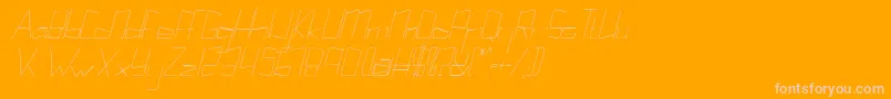 Kuppelultracondenseitalickuppel-fontti – vaaleanpunaiset fontit oranssilla taustalla