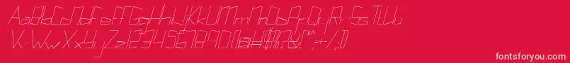 Kuppelultracondenseitalickuppel Font – Pink Fonts on Red Background