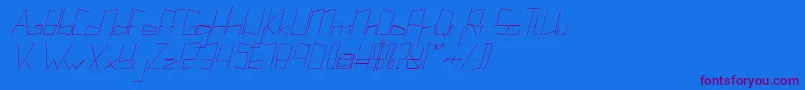 Kuppelultracondenseitalickuppel Font – Purple Fonts on Blue Background
