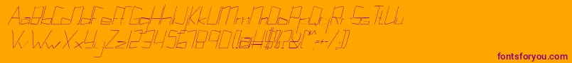 Kuppelultracondenseitalickuppel Font – Purple Fonts on Orange Background