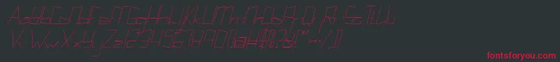 Kuppelultracondenseitalickuppel Font – Red Fonts on Black Background