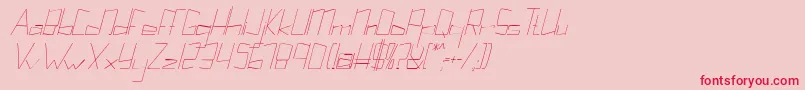 Kuppelultracondenseitalickuppel Font – Red Fonts on Pink Background
