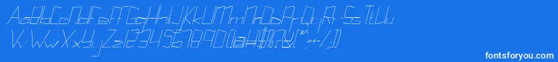 Kuppelultracondenseitalickuppel Font – White Fonts on Blue Background