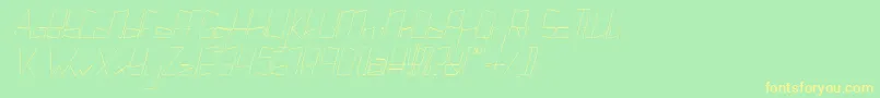 Kuppelultracondenseitalickuppel Font – Yellow Fonts on Green Background