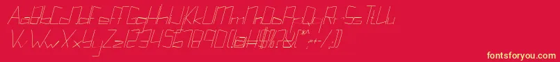 Kuppelultracondenseitalickuppel Font – Yellow Fonts on Red Background