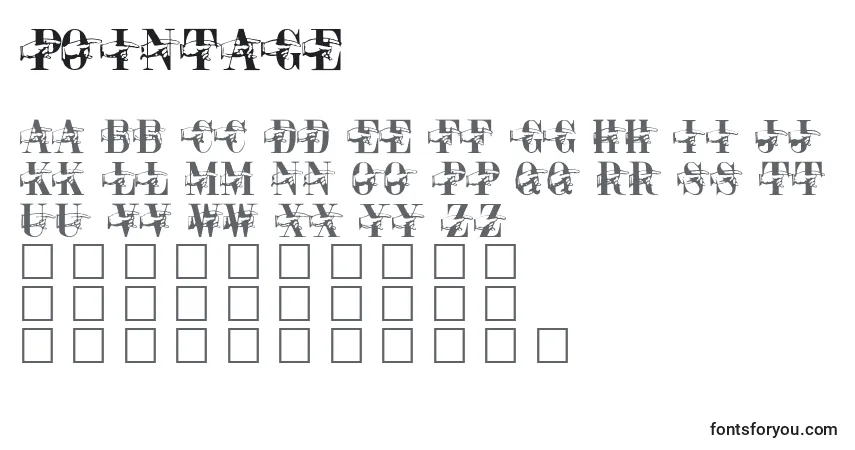 Шрифт Pointage – алфавит, цифры, специальные символы