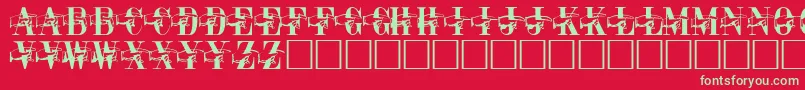 Pointage Font – Green Fonts on Red Background
