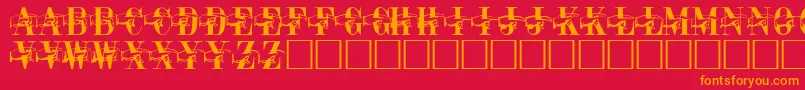 Pointage Font – Orange Fonts on Red Background