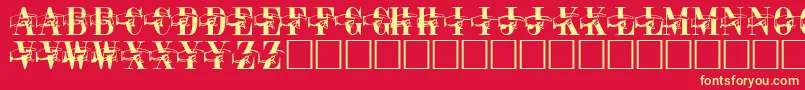 Pointage Font – Yellow Fonts on Red Background