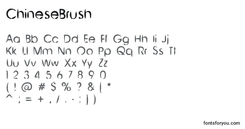 Schriftart ChineseBrush – Alphabet, Zahlen, spezielle Symbole