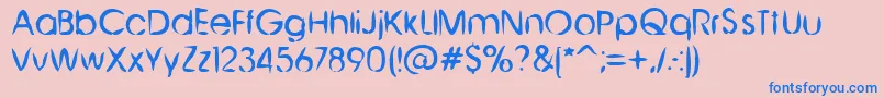 ChineseBrush Font – Blue Fonts on Pink Background