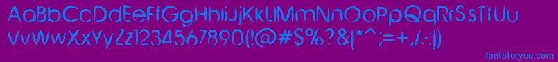 フォントChineseBrush – 紫色の背景に青い文字
