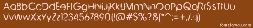 ChineseBrush Font – Pink Fonts on Brown Background