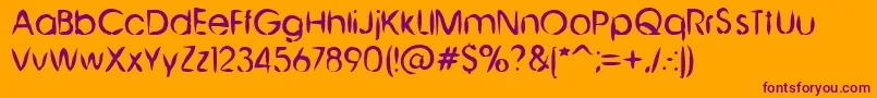 ChineseBrush Font – Purple Fonts on Orange Background