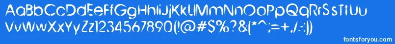 ChineseBrush-fontti – valkoiset fontit sinisellä taustalla