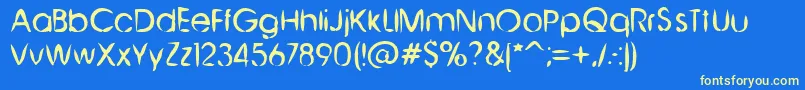 ChineseBrush Font – Yellow Fonts on Blue Background