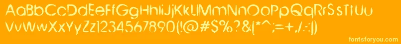 ChineseBrush Font – Yellow Fonts on Orange Background
