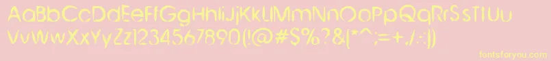 ChineseBrush-fontti – keltaiset fontit vaaleanpunaisella taustalla