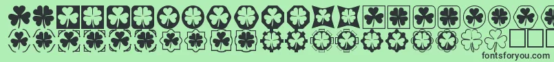 fuente Cloverthings – Fuentes Negras Sobre Fondo Verde