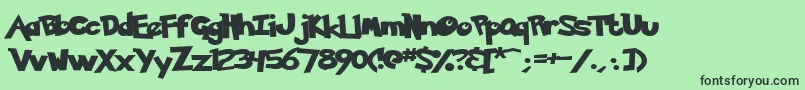 PokemonNormal Font – Black Fonts on Green Background