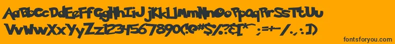 PokemonNormal Font – Black Fonts on Orange Background