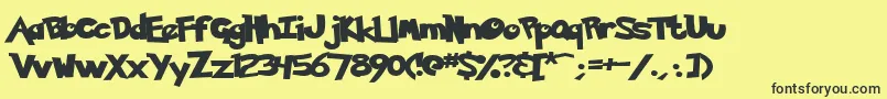 PokemonNormal Font – Black Fonts on Yellow Background