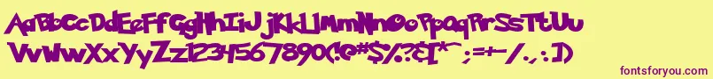 PokemonNormal Font – Purple Fonts on Yellow Background