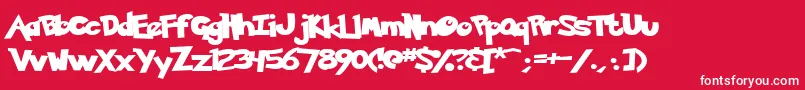 PokemonNormal Font – White Fonts on Red Background