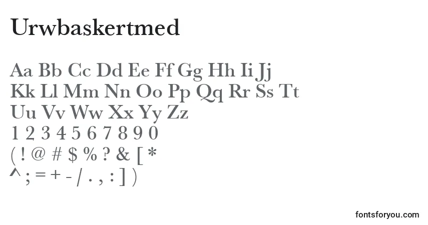 A fonte Urwbaskertmed – alfabeto, números, caracteres especiais