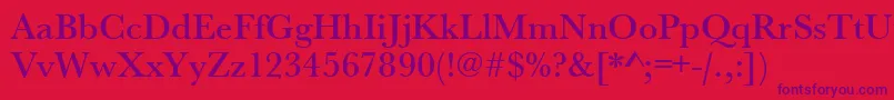 Urwbaskertmed Font – Purple Fonts on Red Background