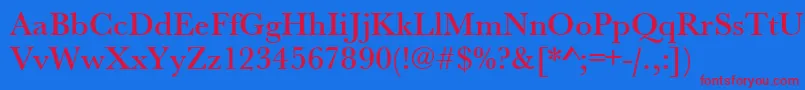 Urwbaskertmed Font – Red Fonts on Blue Background