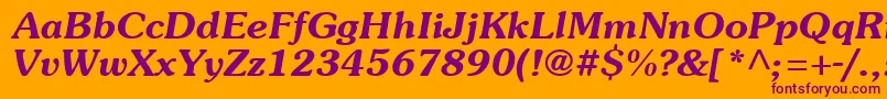 Souviebi Font – Purple Fonts on Orange Background