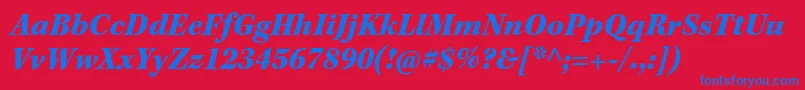 KeplerstdBlackit-fontti – siniset fontit punaisella taustalla