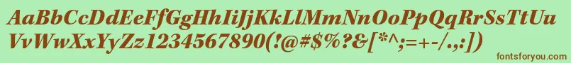 Шрифт KeplerstdBlackit – коричневые шрифты на зелёном фоне