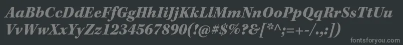 KeplerstdBlackit-fontti – harmaat kirjasimet mustalla taustalla